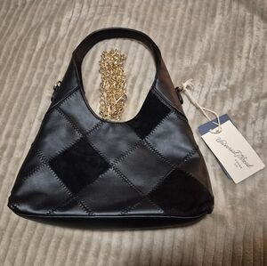 Cute Black Patchwork Handbag